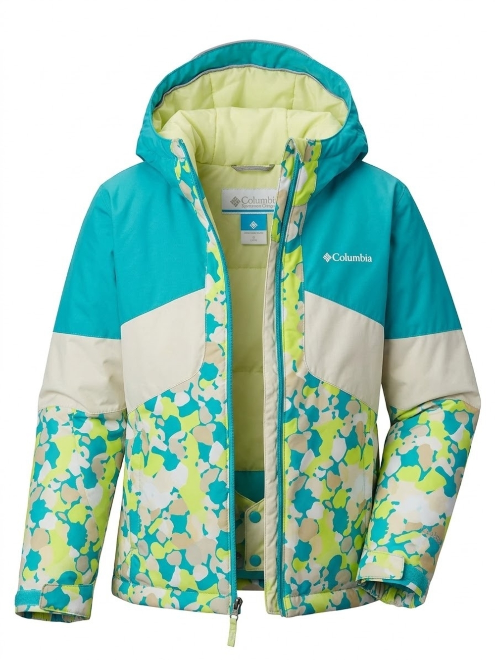 Columbia Kids Floral Hooded Jacket in Blue & White